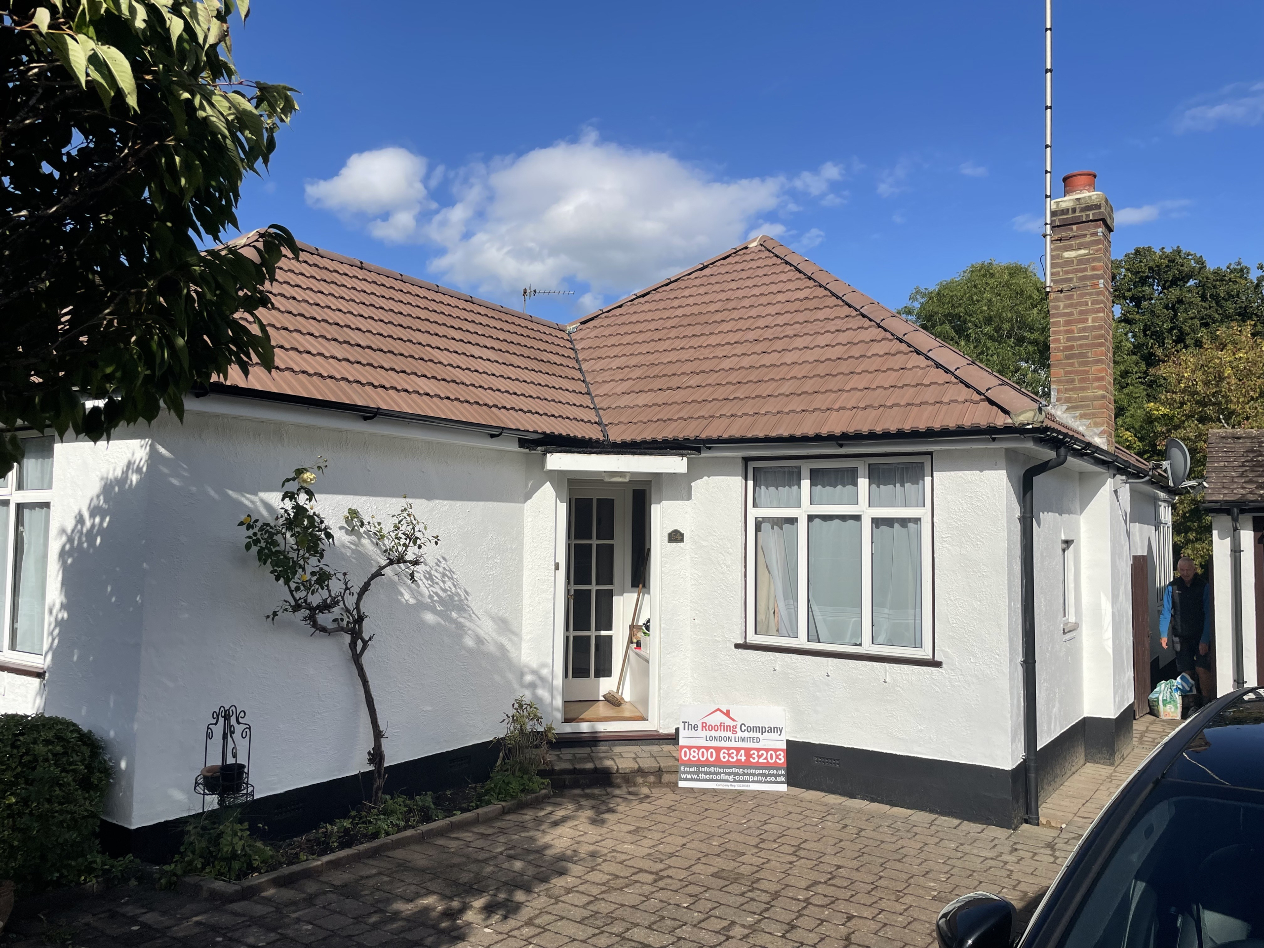 exterior painting work completed in Reading by The Roofing Company and new roof
